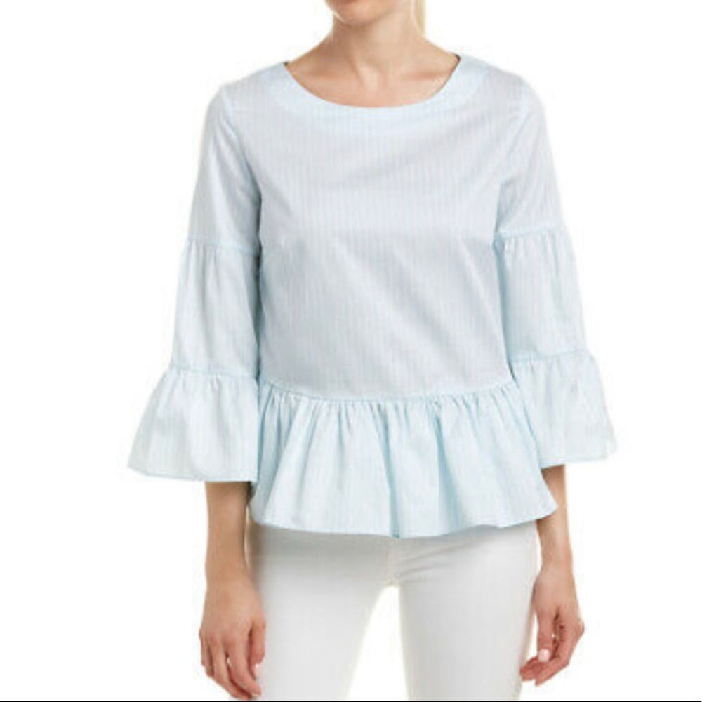 Tyler Böe Women’s Striped Peplum Designer Blouse